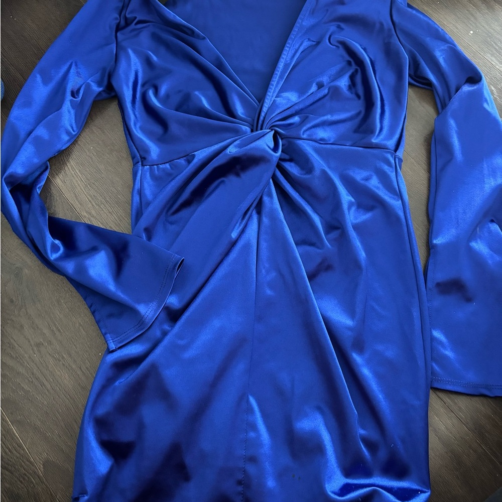 Blue Satin Dress